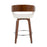 LumiSource Elisa Counter Stool, Set of 2, Walnut/Cream/Chrome