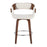 LumiSource Elisa Counter Stool, Set of 2, Walnut/Cream/Chrome