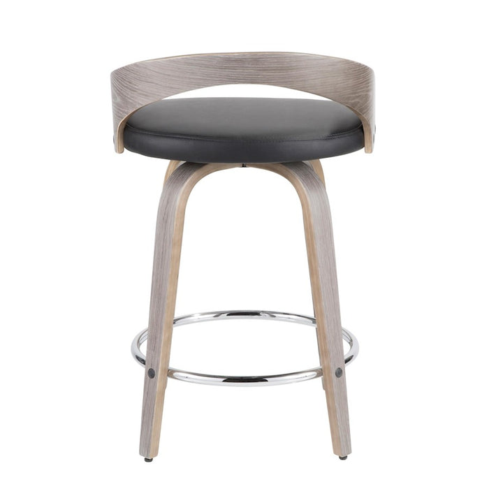 LumiSource Grotto 25" Counter Stool, Set/2, GY/BK/CH