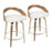 LumiSource Grotto 25" Counter Stool, Set/2, Zebra/WH/CH - B24-GROTTO2-SWVRZBW2