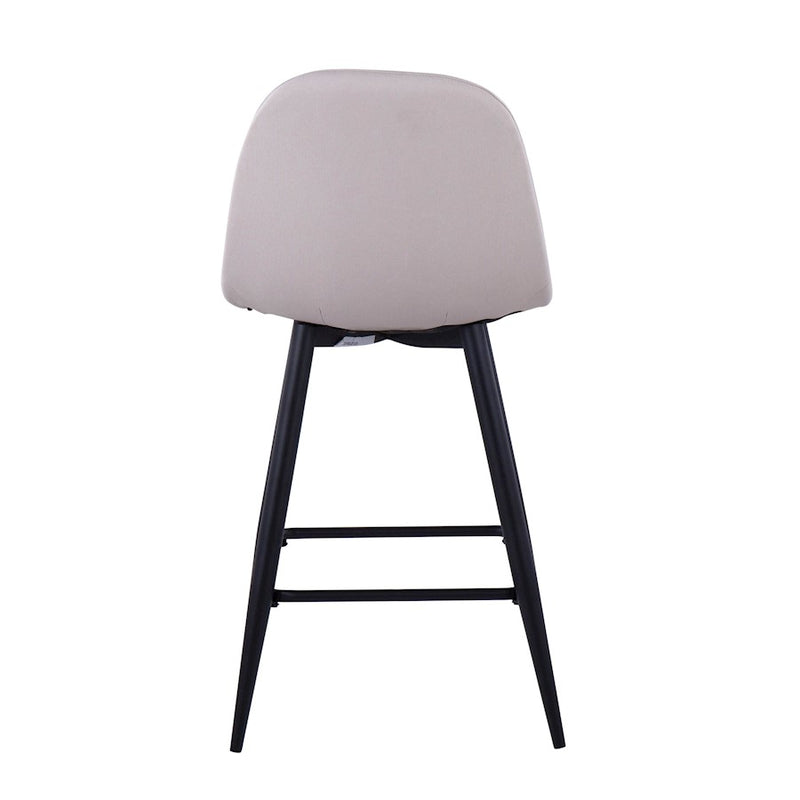 LumiSource Pebble Counter Stool, Set of 2, Black Metal/Beige