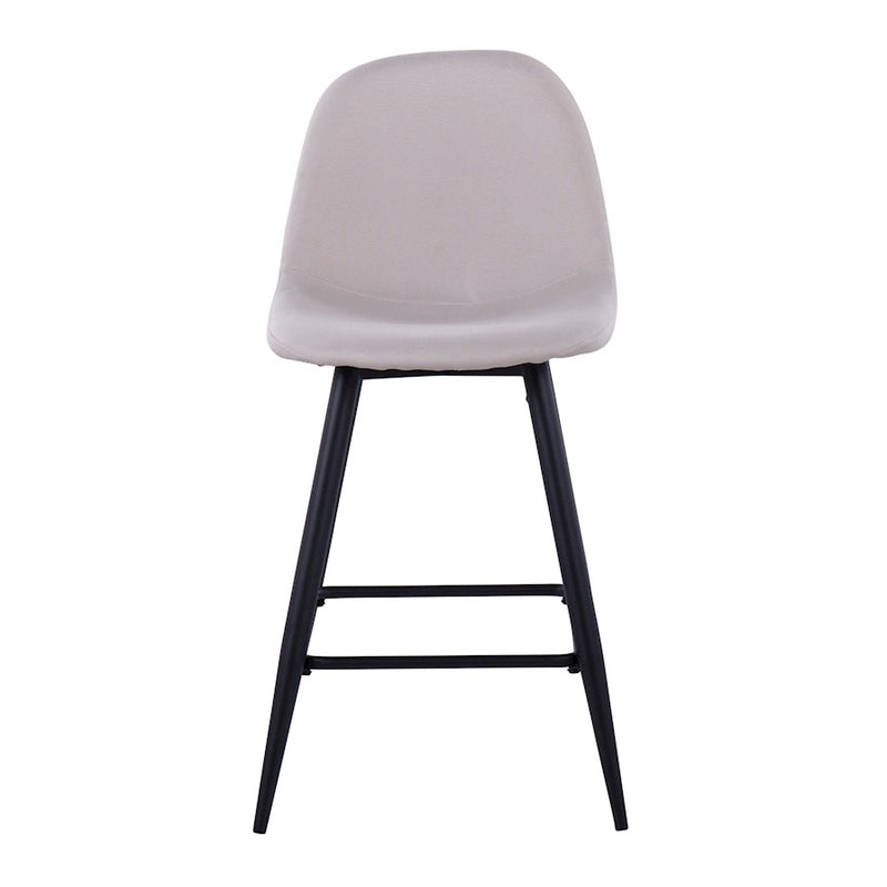 LumiSource Pebble Counter Stool, Set of 2, Black Metal/Beige