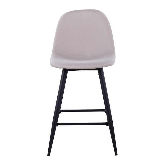 LumiSource Pebble Counter Stool, Set of 2, Black Metal/Beige
