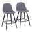 LumiSource Pebble Counter Stool, Set of 2, Black Metal/Charcoal - B24-PEBBKCHAR2
