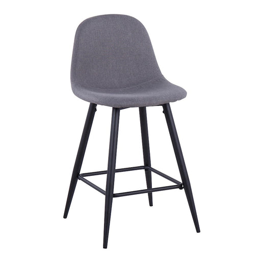 LumiSource Pebble Counter Stool, Set of 2, Black Metal/Charcoal