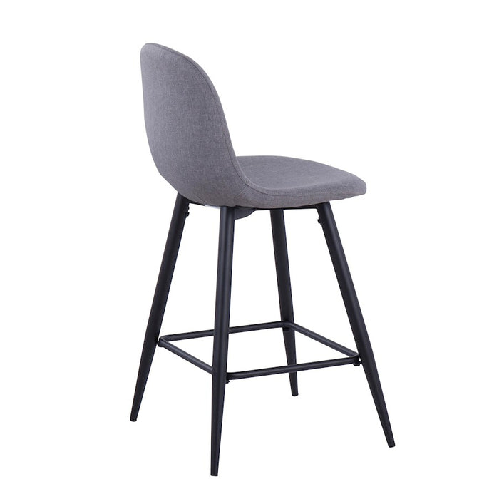 LumiSource Pebble Counter Stool, Set of 2, Black Metal/Charcoal