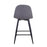 LumiSource Pebble Counter Stool, Set of 2, Black Metal/Charcoal