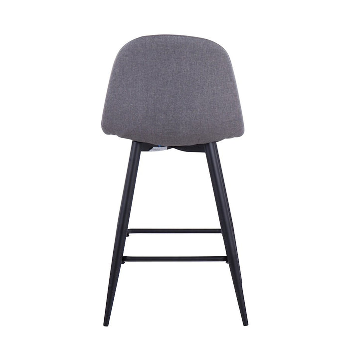 LumiSource Pebble Counter Stool, Set of 2, Black Metal/Charcoal