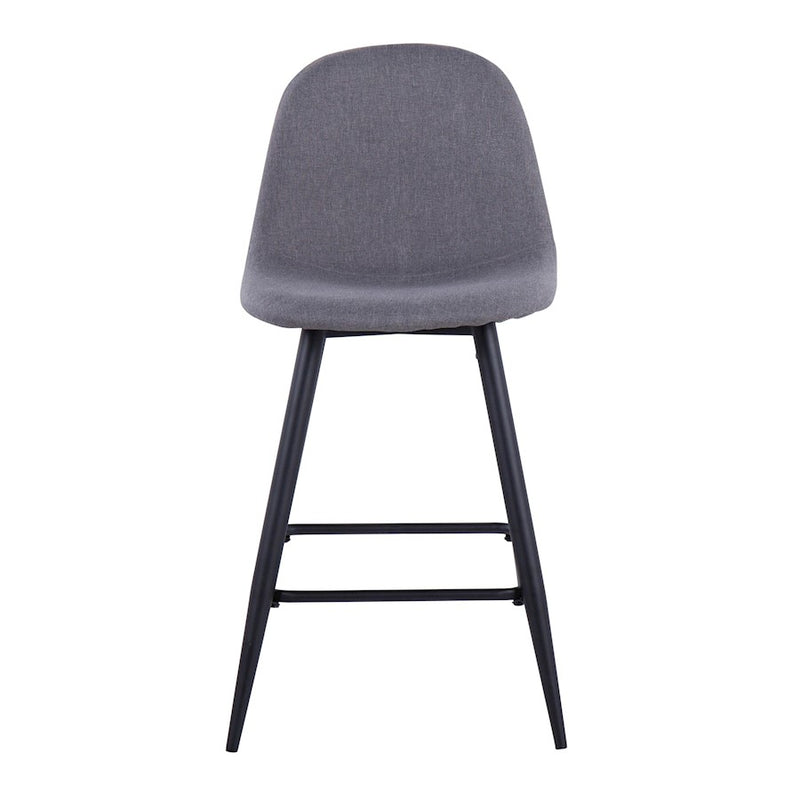 LumiSource Pebble Counter Stool, Set of 2, Black Metal/Charcoal