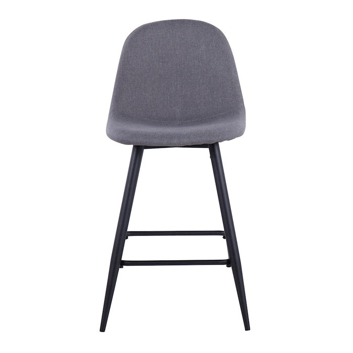 LumiSource Pebble Counter Stool, Set of 2, Black Metal/Charcoal