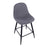 LumiSource Pebble Counter Stool, Set of 2, Black Metal/Charcoal
