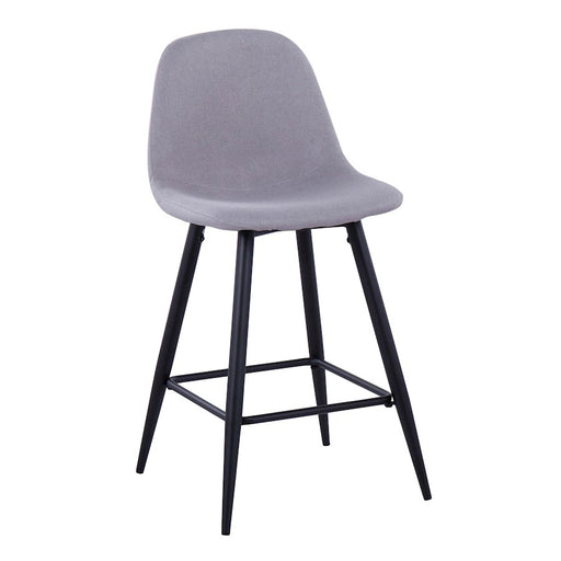 LumiSource Pebble Counter Stool, Set of 2, Black/Light Grey