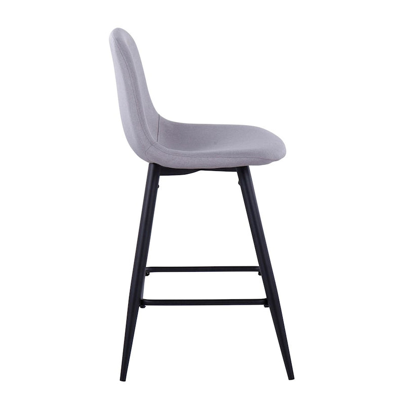 LumiSource Pebble Counter Stool, Set of 2, Black/Light Grey
