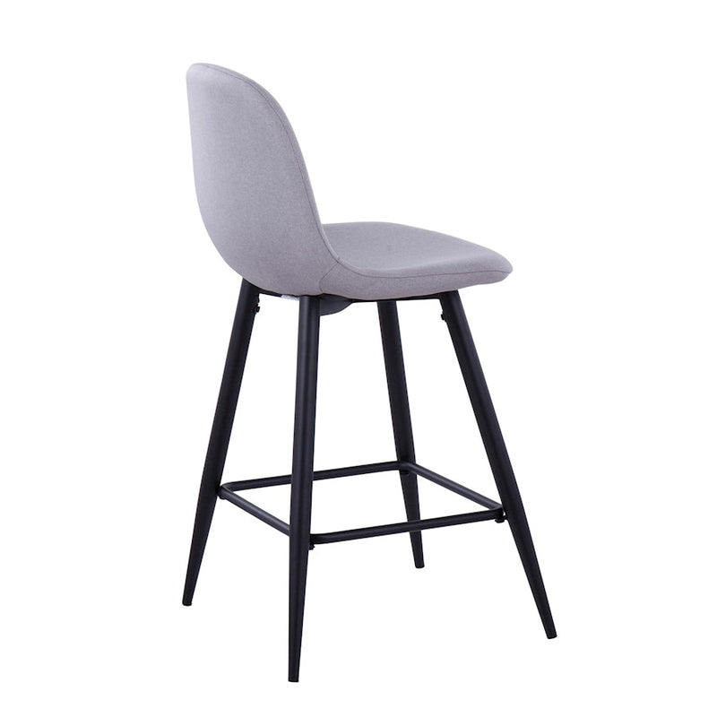 LumiSource Pebble Counter Stool, Set of 2, Black/Light Grey