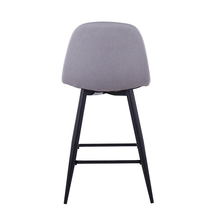 LumiSource Pebble Counter Stool, Set of 2, Black/Light Grey