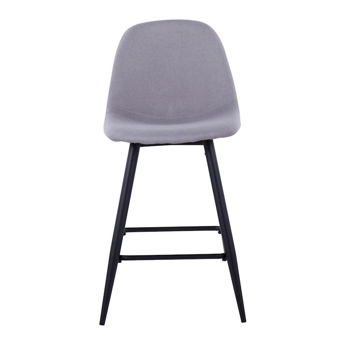 LumiSource Pebble Counter Stool, Set of 2, Black/Light Grey