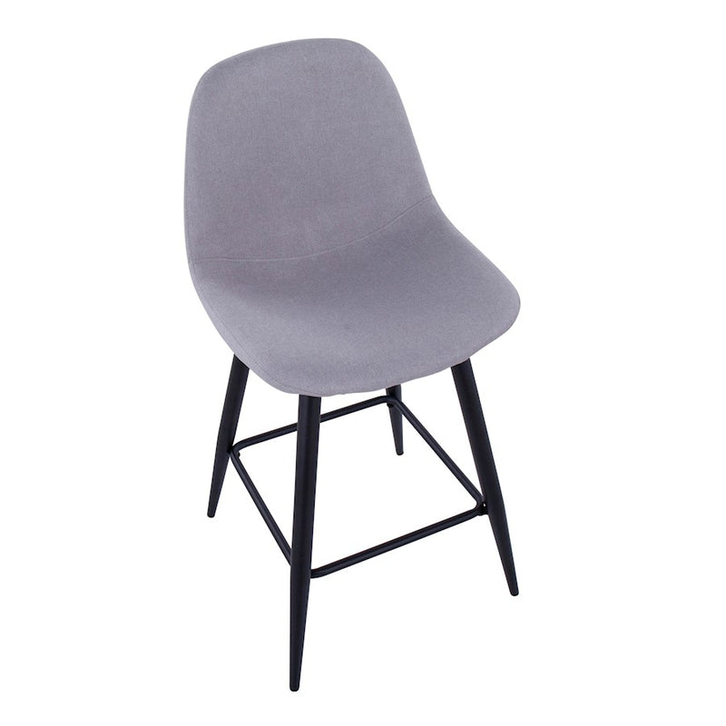 LumiSource Pebble Counter Stool, Set of 2, Black/Light Grey