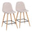 LumiSource Pebble Counter Stool, Set of 2, Natural/Beige Fabric - B24-PEBNABG2