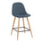 LumiSource Pebble Counter Stool, Set of 2, Natural/Blue Fabric