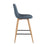 LumiSource Pebble Counter Stool, Set of 2, Natural/Blue Fabric