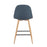 LumiSource Pebble Counter Stool, Set of 2, Natural/Blue Fabric