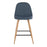 LumiSource Pebble Counter Stool, Set of 2, Natural/Blue Fabric