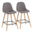 LumiSource Pebble Counter Stool, Set of 2, Natural/Charcoal - B24-PEBNACHAR2