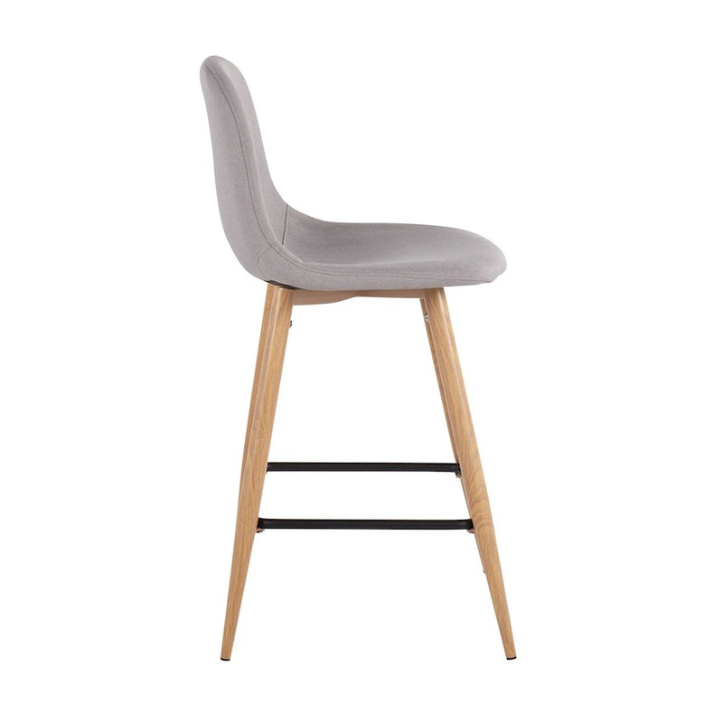 LumiSource Pebble Counter Stool, Set of 2, Natural/Light Grey