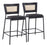 LumiSource Tania Rattan Counter Stool, Set/2, Black/Rattan - B24-RTNTANIABKBK2