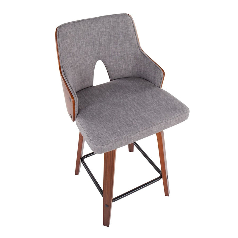 LumiSource Ariana Stella 24" Counter Stool Set, W/GY/BK