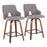 LumiSource Stella Counter Stool, Set of 2, Walnut/Grey/Black - B24-STELLAWLLGY2