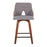 LumiSource Stella Counter Stool, Set of 2, Walnut/Grey/Black