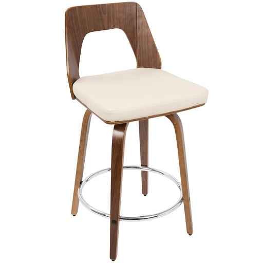 LumiSource Trilogy 24" Counter Stool, Set/2, WAL/CR/CH