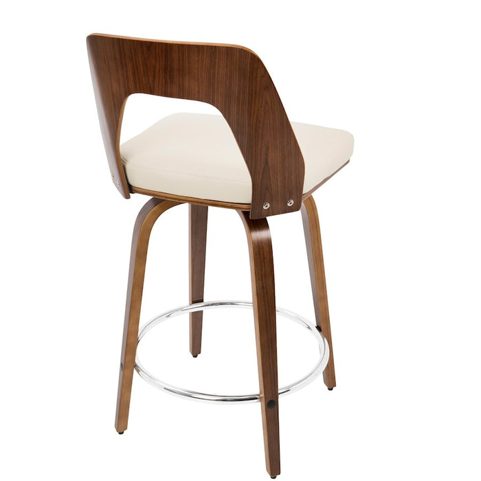 LumiSource Trilogy 24" Counter Stool, Set/2, WAL/CR/CH