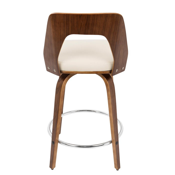 LumiSource Trilogy 24" Counter Stool, Set/2, WAL/CR/CH