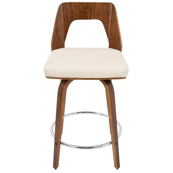 LumiSource Trilogy 24" Counter Stool, Set/2, WAL/CR/CH