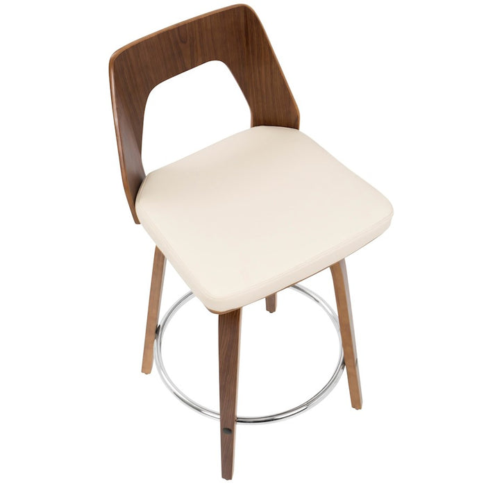 LumiSource Trilogy 24" Counter Stool, Set/2, WAL/CR/CH