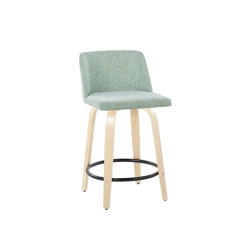 LumiSource Toriano 24" Rd Counter Stool, Set/2, N/GR/BK