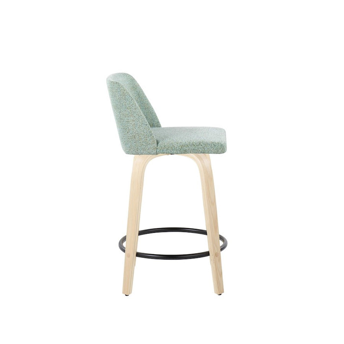 LumiSource Toriano 24" Rd Counter Stool, Set/2, N/GR/BK