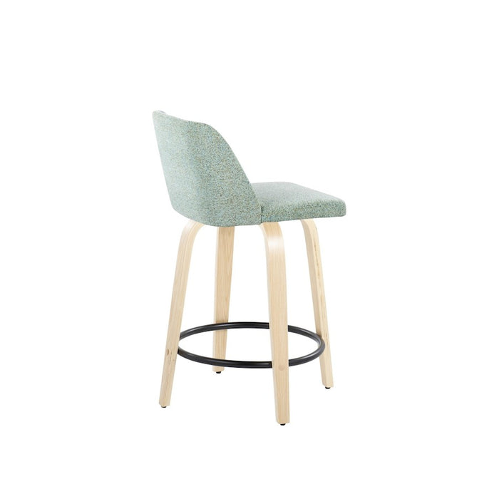 LumiSource Toriano 24" Rd Counter Stool, Set/2, N/GR/BK