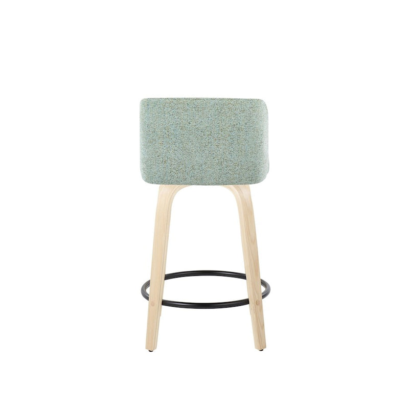 LumiSource Toriano 24" Rd Counter Stool, Set/2, N/GR/BK