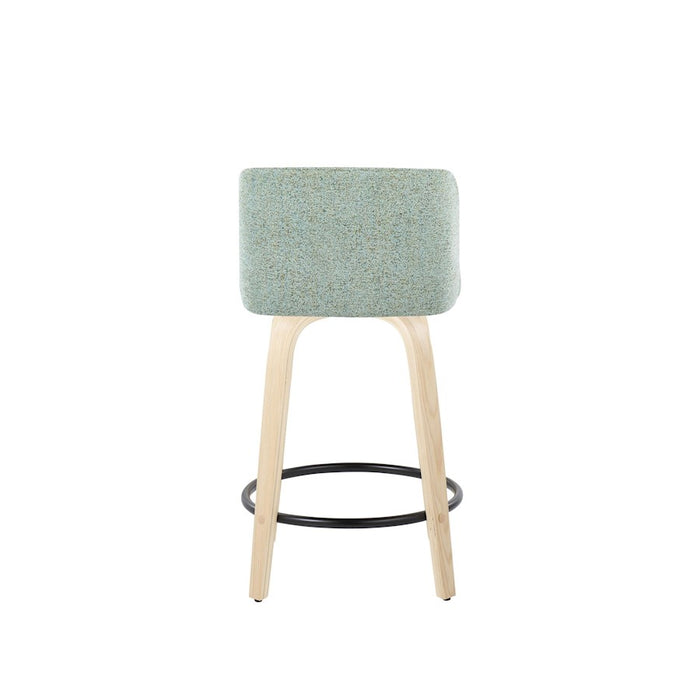 LumiSource Toriano 24" Rd Counter Stool, Set/2, N/GR/BK