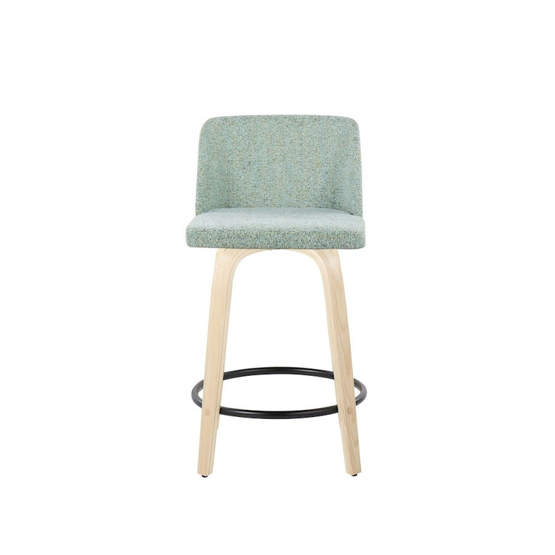 LumiSource Toriano 24" Rd Counter Stool, Set/2, N/GR/BK