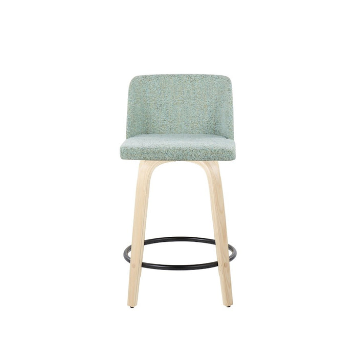 LumiSource Toriano 24" Rd Counter Stool, Set/2, N/GR/BK