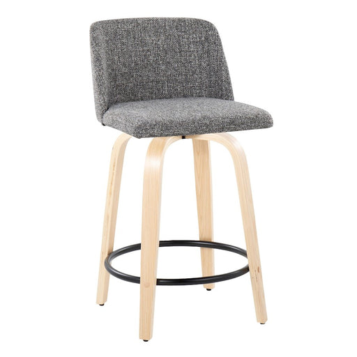 LumiSource Toriano 24" Rd Counter Stool, Set/2, N/GYN/BK