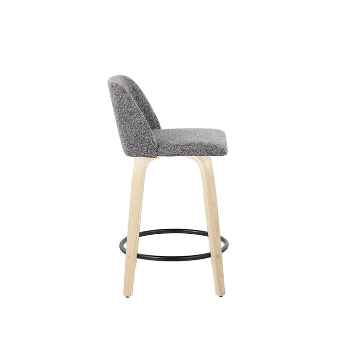 LumiSource Toriano 24" Rd Counter Stool, Set/2, N/GYN/BK