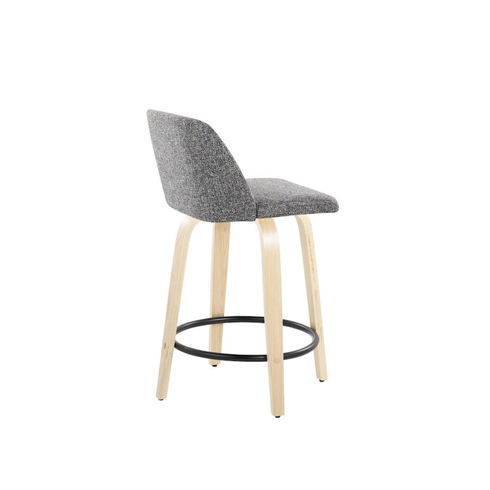 LumiSource Toriano 24" Rd Counter Stool, Set/2, N/GYN/BK