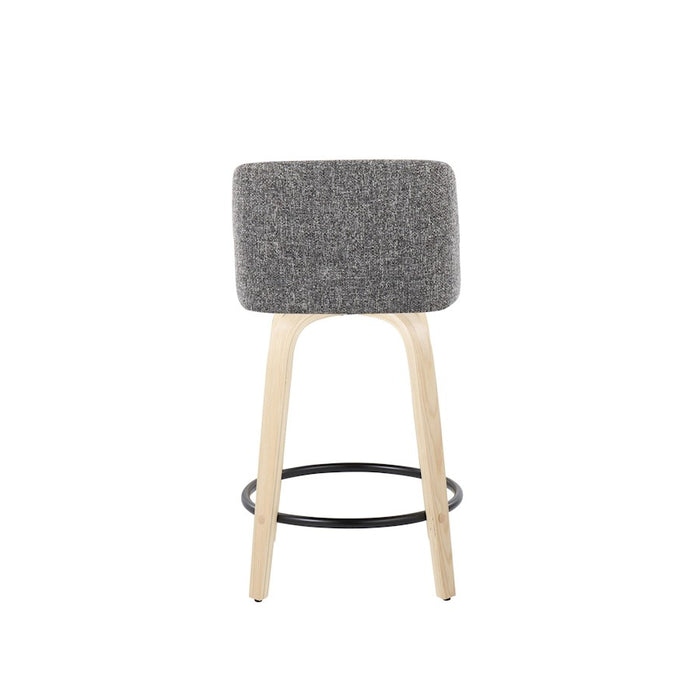 LumiSource Toriano 24" Rd Counter Stool, Set/2, N/GYN/BK