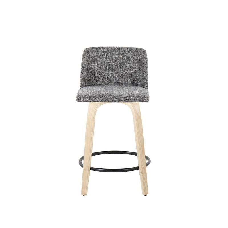 LumiSource Toriano 24" Rd Counter Stool, Set/2, N/GYN/BK