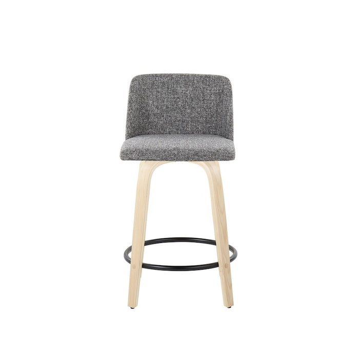 LumiSource Toriano 24" Rd Counter Stool, Set/2, N/GYN/BK